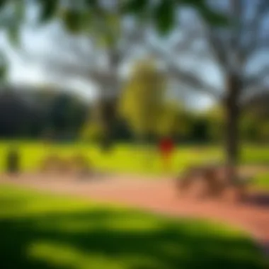 A Beautiful Park Featuring Excellent Amenities for Picnics Beautiful park with well-maintained amenities