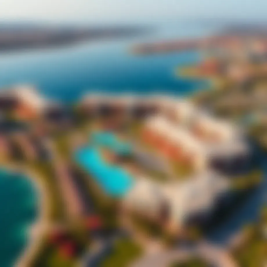 Aerial view of Damac Lagoons Marbella showcasing its vibrant community