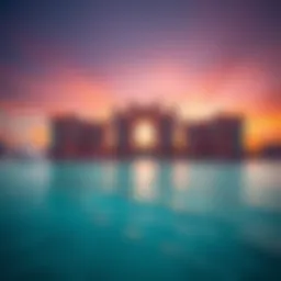 Spectacular view of Royal Atlantis The Palm at sunset