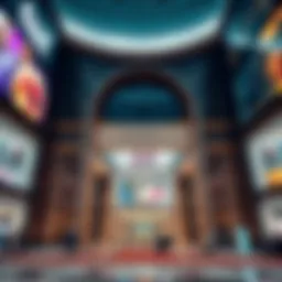 Spectacular view of Dubai Mall's entrance showcasing its modern architectural design