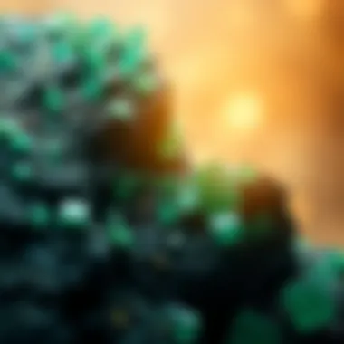 Geological Formation of Emeralds Geological illustration depicting the formation of emeralds in nature