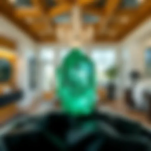 Vivid green emerald crystal showcasing its clarity and brilliance